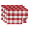 thumbnail image 1 of Design Imports Z02400 Napperon Réversible Rouge et Blanc à Carreaux Vichy et Buffalo - Ensemble de 4, 1 of 2