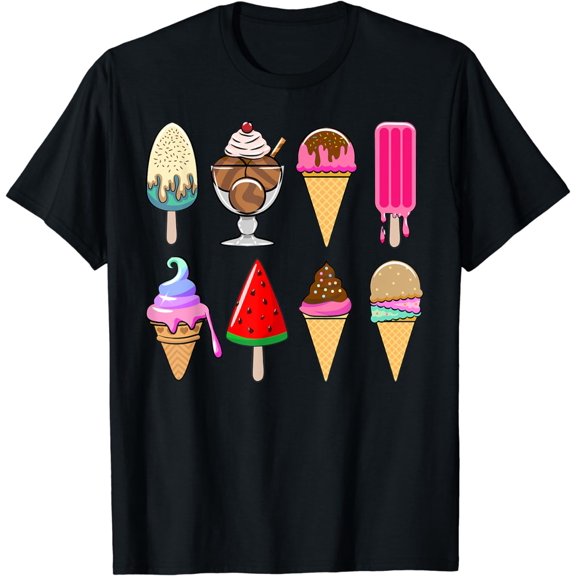 Vintage Ice Cream Party Summer Kawaii Kids Girls Women Men T-Shirt