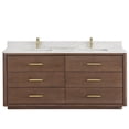 thumbnail image 2 of Vinnova Porto 72" Wood Double Bath Vanity with 6 Drawers in Aged Dark Brown, 2 of 15