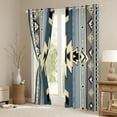thumbnail image 3 of Homewish Southwestern Aztec Geometric Blackout Curtains Set of 2 (52x84 Each),Retro Rhombus Stripe Window Curtains,Gray Beige Teal Curtains and Drapes For Boys Kids,Microfiber Bedroom Decor, 3 of 6