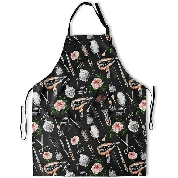 Hair Stylist Apron Adjustable Neck Aprons with Pockets Waterproof Apron Adults