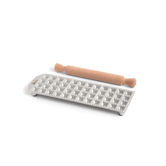 Marcato Moule pour Raviolis, Fait 4 Douzaines de Carrés de 1 Pouce, Fabriqué en Italie, Mat