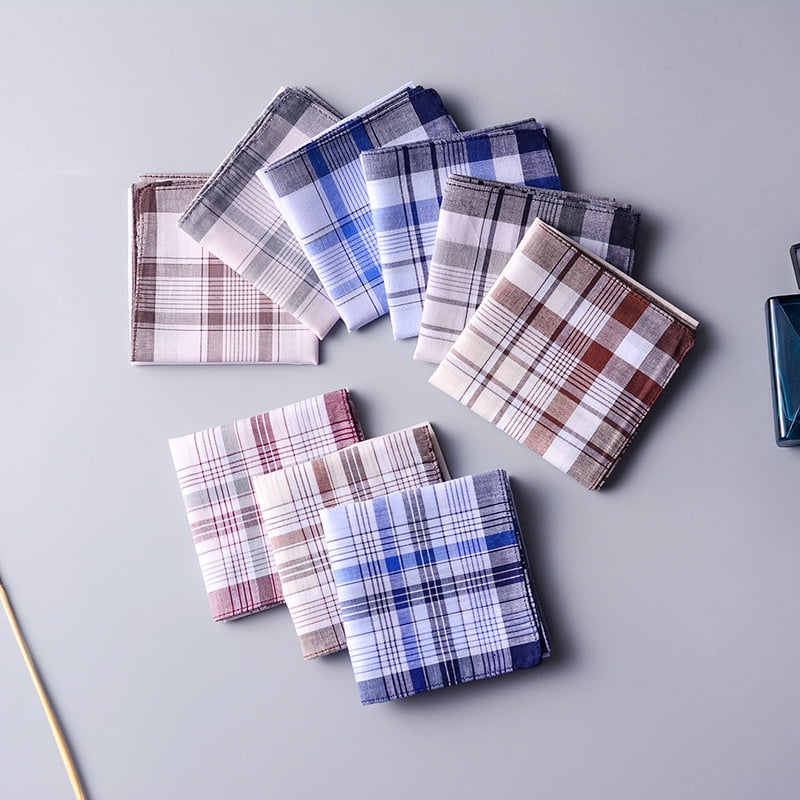 14 Piece Mens Handkerchiefs, 100% Cotton Soft Pocket Squares, Mens Handkerchiefs Gift Set Multicolor Plaid Handkerchiefs, Great Gift Ideas for ...