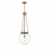 Innovations Lighting  Beacon - 1 Light 14" Pendant Clear/Antique Copper