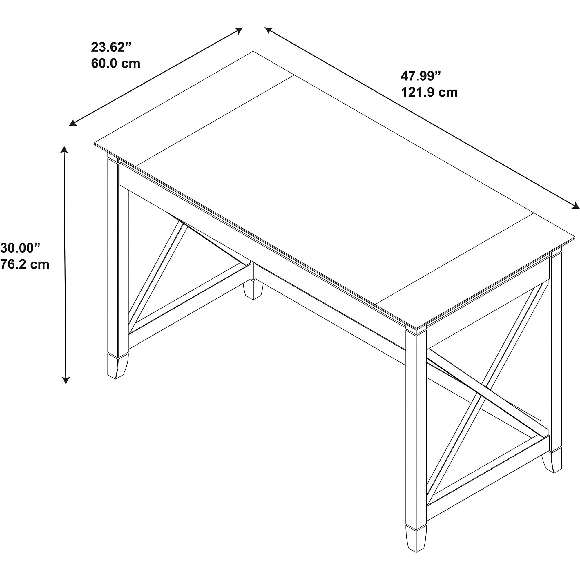 Bush Furniture Key West 48" Writing Desk, Washed Gray