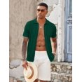 thumbnail image 2 of COOFANDY Mens Knitted Polo Shirt Summer Button Up Shirts Short Sleeve Casual Crochet Shirt Big and Tall Dress Shirts Beach Wedding Attire, 2 of 6