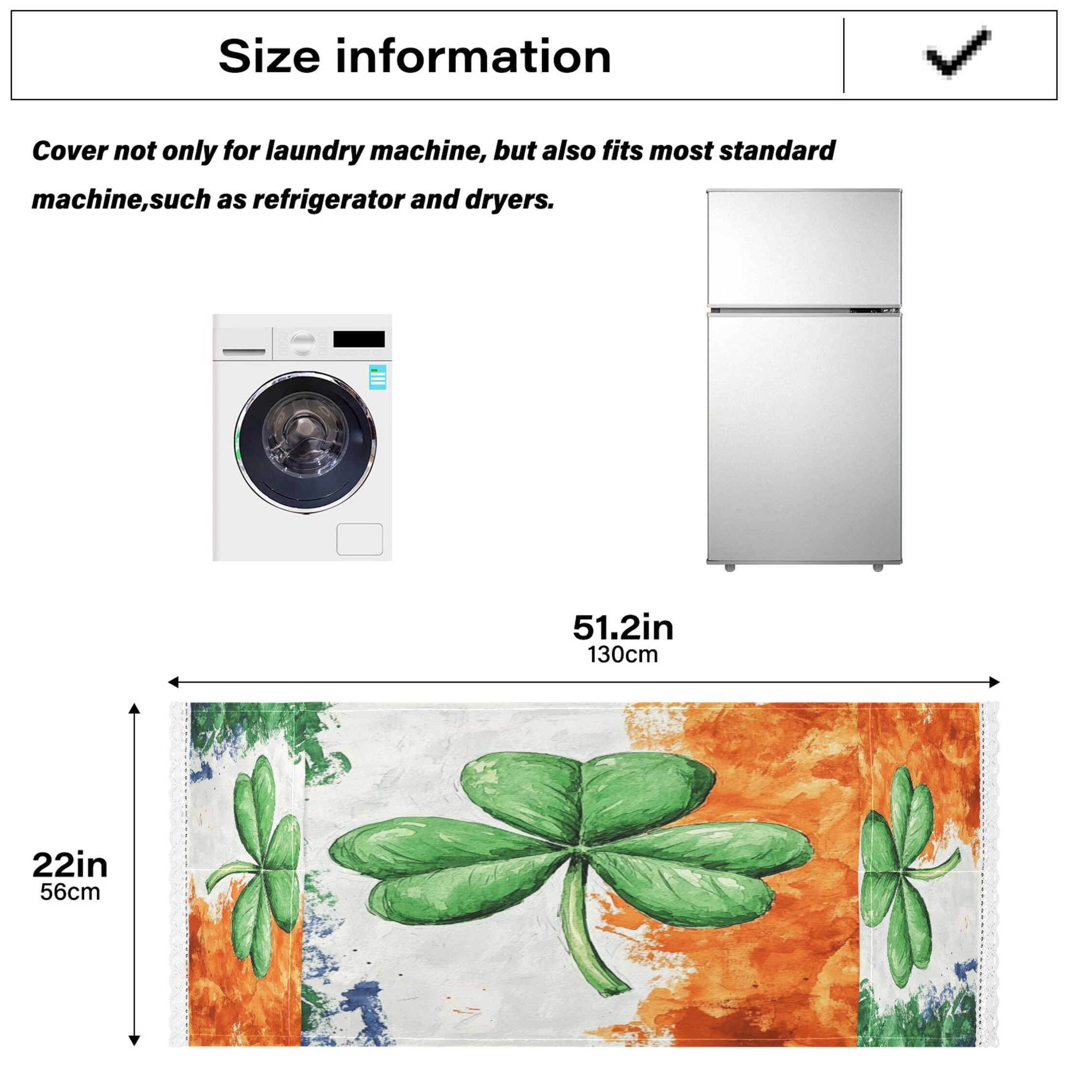 WOBOGO Watercolor Style Of Large Green Shamrocks Washing Machine Cloth Dryer Refrigerator Top Cover Protective Non-Slip Mat For Kitchen Laundry