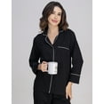 thumbnail image 5 of Moomaya Women's Cotton Jersey Pajama Set - Ultra-Soft, Button-Down Sleepwear With Notch Lapel Shirt, 5 of 8