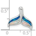 thumbnail image 3 of Sterling Silver Rhodium-plated Polished Lab Created Opal Whale Tail Chain Slide Pendant Material Primary Purity Dazzling Delicate Precious Ideal for collectors and jewelry lovers, 3 of 3