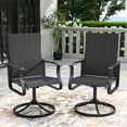 thumbnail image 6 of MRUAKA Patio Swivel Chairs Set of 2, Outdoor Dining Chairs All Weather Breathable Textilene Outdoor Swivel Chairs with Metal Rocking Frame for Lawn Garden Backyard Deck, Black, 6 of 7