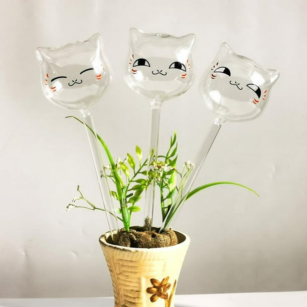 3Pcs Glass Plant Waterer Cute Self Watering Globes,Automatic Plant