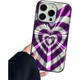 thumbnail image 6 of for iPhone Case,Luxury Blu-ray Aurora Love Heart Pattern Silicone Soft Shockproof Phone Case (Black,iPhone 14 Pro), 6 of 6