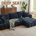 thumbnail image 6 of Kosynda 108"W Cloud Sectional Sofa with L-Shape Chaise, Boneless Modular Couch with Chenille Upholstered for Living Room, Reception Spaces (Dark Blue, Right Facing Chaise), 6 of 8