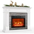 44 Inches LED Electric Fireplace with Mantel, Portable Freestanding