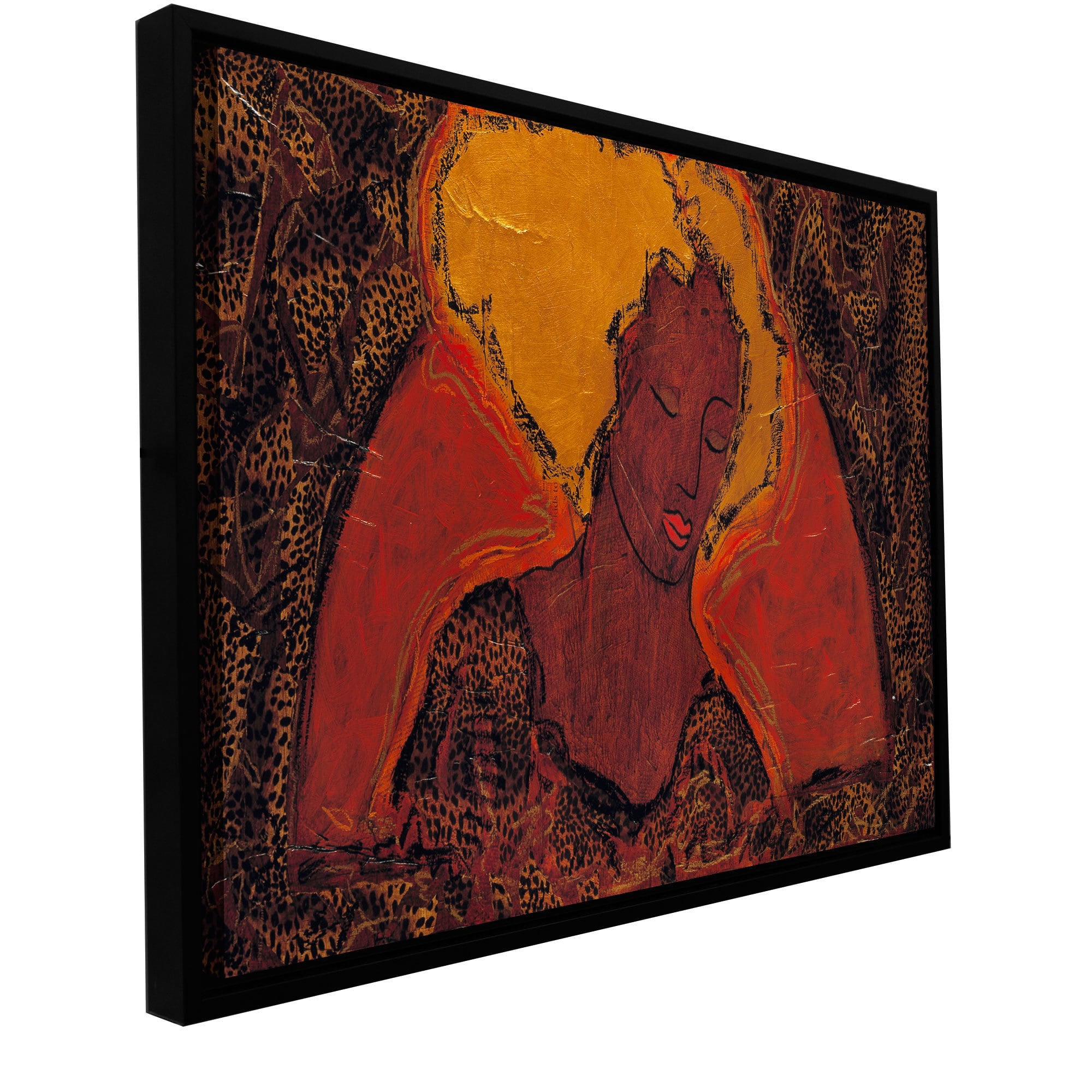 ArtWall Gloria Rothrock "Leopard Sister" Floater Framed Gallery-Wrapped Canvas