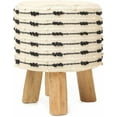 thumbnail image 4 of REDEARTH Foot Stool -Handmade Wooden 4 Legs Tufted Seat Footrest for Living Room, Bedroom, Nursery, kidsroom, Patio, Gym; 100% Cotton (16"x14"x14"; Natural), 4 of 8