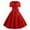 #7-Red, variant on Pntutb Womens Plus Size,Women's A Line Flare Vintage Dress Bowknot Prom Swing Short Sleeve Polka Solid Party Dress