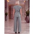 thumbnail image 3 of Conjunto Elegante 2 Piezas Pantalon Wide Legs Blusa Cruzada Outfit para Mujer, 3 of 7