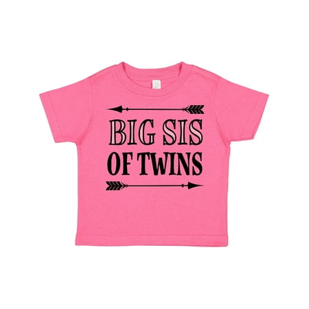 

Inktastic Big Sis of Twins Sister Announcement Gift Toddler Toddler Girl T-Shirt