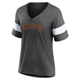 thumbnail image 2 of Women's Fanatics Heathered Charcoal San Francisco Giants Wordmark V-Neck Tri-Blend T-Shirt, 2 of 3