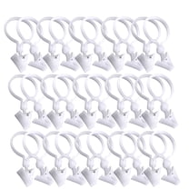 PENIKOKO 30Pcs White Shower Curtain Hooks Clips for Bathroom Privacy and Home Use