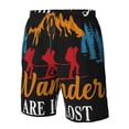 thumbnail image 4 of Pofeuu Not All Who Wander Are Lost Hiking Prin Men's Swim Trunks Quick Dry Bathing Suit Swimming Board Shorts Mesh Lining Beach Swimwear-X-Large, 4 of 6