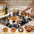 thumbnail image 3 of 5 PCS Home Soup Pasta Pot, TAIMASI Stainless Steel Stock Pot with Visible Lid for Soup, Spaghetti, Heavy Duty Induction Cooking Pot for All Stoves, Dishwasher Safe, 3 of 8