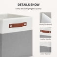 thumbnail image 3 of ENLOY Fabric Cube Storage Organizer Bins, 13x13 inch - 4 Pack Foldable Storage Cube Bins for Shelves, Large Capacity Storage Boxes with Leather Handle, Grey, 3 of 7