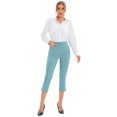 thumbnail image 3 of Women's Petite/Regular/TallCropped Yoga Dress Pants Capris Stretchy Work Ankle Pant, 3 of 5