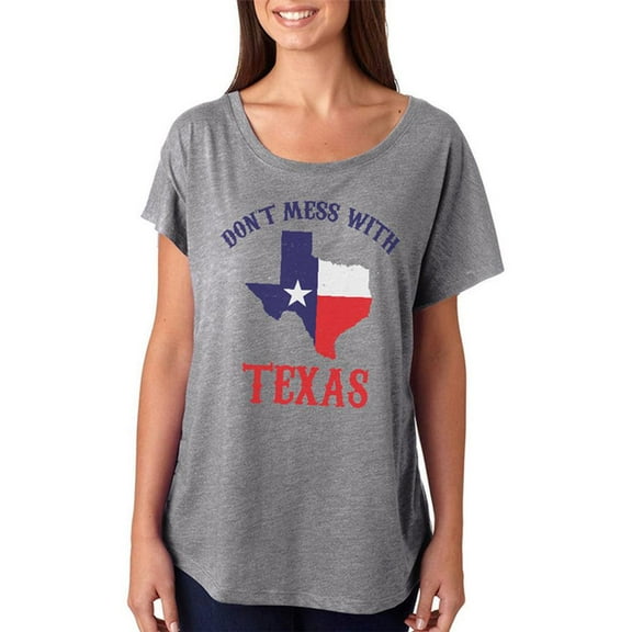 Don't Mess With Texas Juniors Dolman T Shirt Heather SM