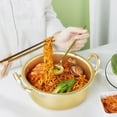 thumbnail image 3 of 1pc binaural de aluminio fideos olla resistente al calor Ramen Ramen para la cocina dorada, 3 of 5