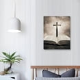thumbnail image 4 of ONETECH Cross Spiritual Canvas Wall Art Painting Religious Jesus Cross Wall Decor Jesus Christ Picture Printed Christian Poster Living Room Bedroom Decoration Framed Ready, 4 of 5
