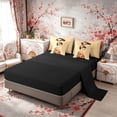 thumbnail image 4 of Manfei Traditional Geisha Bedding Comforter Set for Teens, Floral Kimono Queen Bedding Sets, Multicolor Beige, Black Reversible 7pcs, 4 of 6