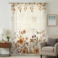 thumbnail image 2 of Vintage Floral Semi Sheer Curtains Drapes for Living Room, Bedroom, French Doors Window 96 Inches Long, Spring Flowers Eucalyptus Leaves Rod Pocket Chiffon Curtain Drapery Voile Draperies Panel, 2 of 8
