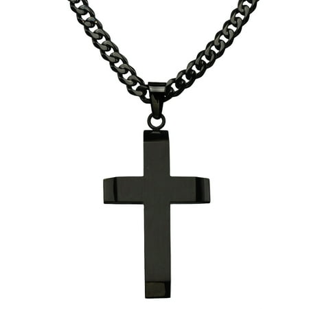 cross necklace chain pendant steel ip resin stainless