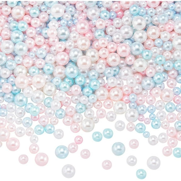 1 Box 1500Pcs No Hole Bead 3mm Blue Beads Bulk Pink White Cute Big Small Round Pearls Plastic Bead