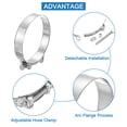 thumbnail image 3 of Uxcell T-Bolt Hose Clamp 2Pack 113-121mm 304 Stainless Steel Intake Intercooler Clamps, 3 of 4