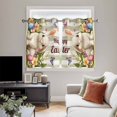 thumbnail image 4 of Happy Easter Kitchen Curtains Window Panels, Rabbit Eggs Spring Flowers Butterfly Striped Insulated Window Treatment Curtain, Grommet Curtains for Bedroom/Living Room/Bathroom, 2 Piece 42"Wx54"L, 4 of 8
