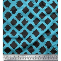 Soimoi Blue Cotton Duck Fabric Diamond Geometric Print Fabric by the Yard 42 Inch Wide