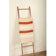 thumbnail image 3 of Creme blanket with Orange & White Stripes Woven Throw - 100% Cotton Made in the USA (73x48), 3 of 6