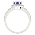 thumbnail image 4 of Halo Engagement Ring for Women - 1.49ct Simulated Tanzanite in 14K White Gold Promise Ring, 4 of 6