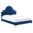 thumbnail image 2 of Modway Gwyneth Tufted Performance Velvet Twin Platform Bed in Navy, 2 of 10