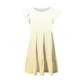 thumbnail image 4 of Gubotare Girls Summer Dresses Boho Girls Short Sleeve Embroidery Dress Summer Skirts (Yellow,Size 9-10 Years), 4 of 5