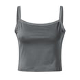 thumbnail image 5 of Women's Slim Fit Crop Camisole Built In Bra Sleeveless Tank Top Stretchy Summer Fashion Tops for Ladies Tops for Women plus Size Apparel T Shirt Sleeveless Undershirts Women Big Crop Top Bar Tops, 5 of 7