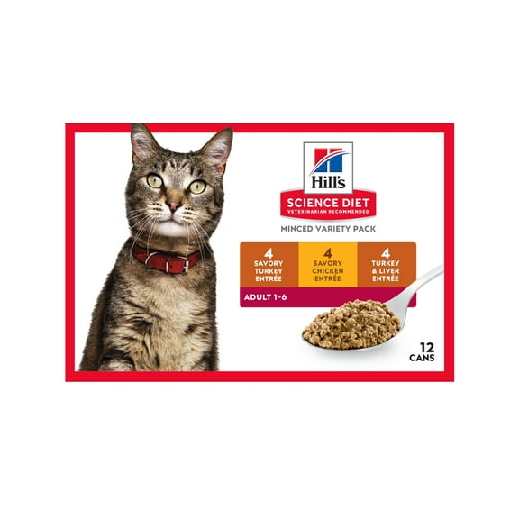 Hill's Science Diet Wet Cat Food Savory Entree Variety Pack, 5.5oz Can 12pk