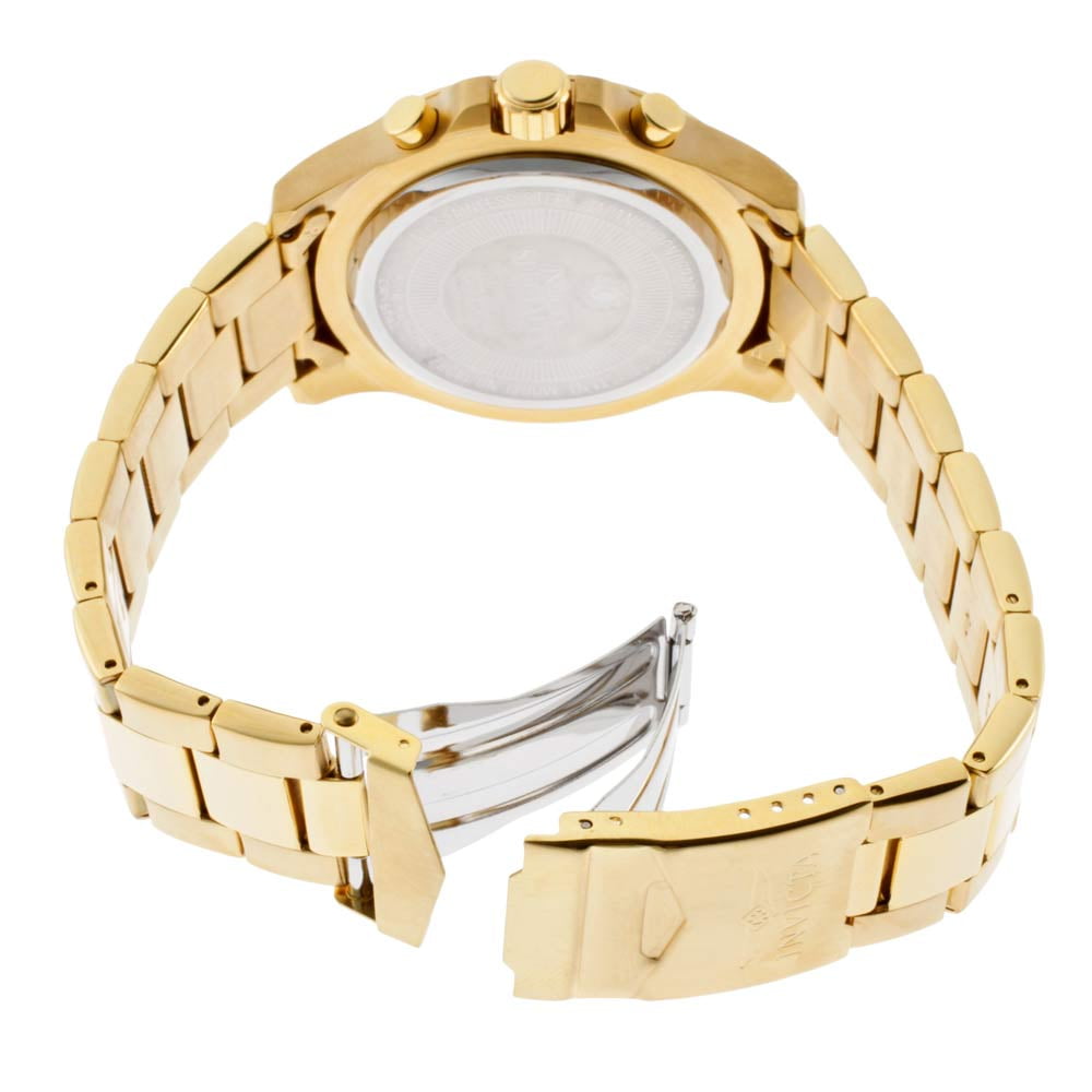 Invicta Men's 14392 specialty chronograph gold dial 18k gold ion plated stainless steel watch