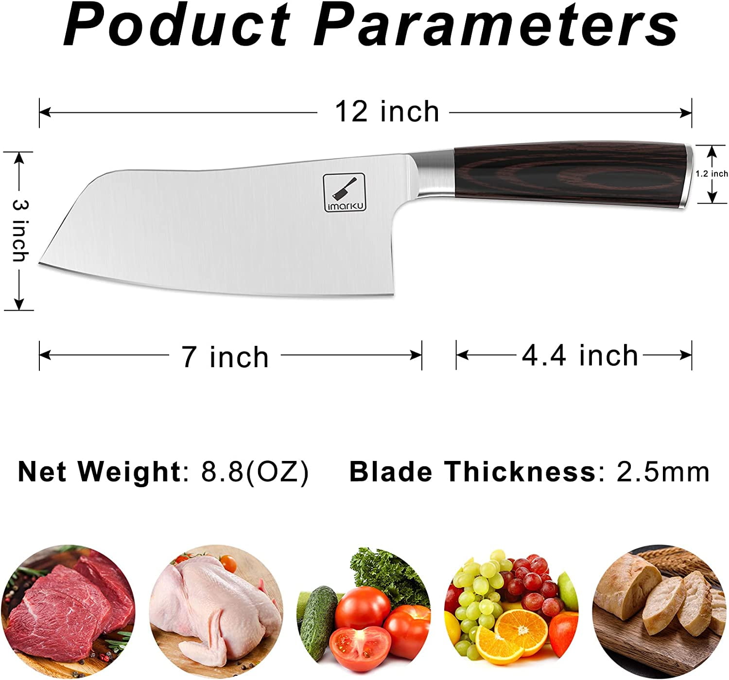 Imarku Chef's Chopping Knife，household cleaver，Daily chopping
