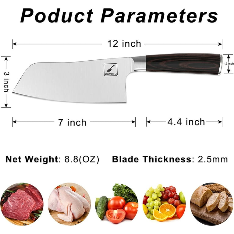 imarku Cleaver Knife 7 Inch Meat Cleaver - SUS440A Japan High Carbon  Stainless Steel Butcher Knife with Ergonomic Handle, Ultra Sharp, Useful  Kitchen