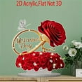 thumbnail image 4 of nvzhuang Rose Decorations 2D Flat Acrylic Table Top Decor Office TV Cabinet Desktop Mother's Day Home Decoration Ornaments, 4 of 7