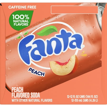 Fanta Peach Soda Pop Fridge Pack, 12 fl oz, 12 Pack Cans
